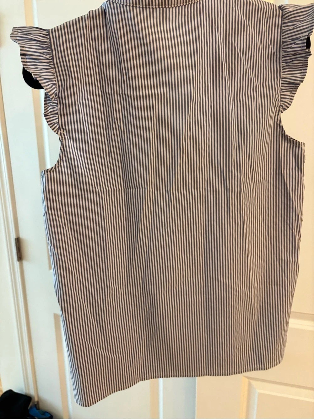 Striped Ruffle Sleeve Blouse - Picture 2 of 2